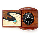 Padauk Wave Hardwood Pocket Compass