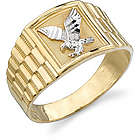 14K Two-Tone Gold Men's Eagle Ring