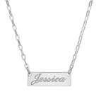 Sterling Silver Small Name Bar Necklace