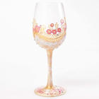 Maid of Honor's Hand-Painted Floral Wine Glass