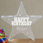 Engraved Happy Birthday Star Plaque