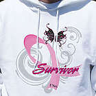 Hope Ribbon Breast Cancer Survivor Hooded Sweatshirt