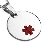 Stainless Steel Circle Medical ID Pendant