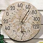 Fossil Sumac Leaves Thermometer Clock