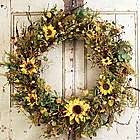 Fall Silk Sunflowers Front Door Wreath