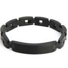 Men's Black Plate Stainless Steel ID Bracelet