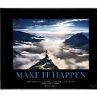 Make It Happen Mountain Motivational Framed Poster