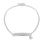 Personalized Coordinate Silver Name Bar Anklet with Heart Charm