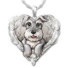 Schnauzers Are Angels Heart-Shaped Pendant
