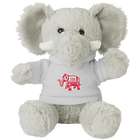 6" White Elephant Stuffed Animal in Red Elephant Tee