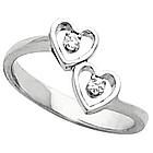 Two Birthstone Heart Promise Ring