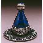 Pewter Basket Roma Tear Bottle with Matching Tray