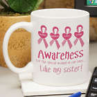 Personalized Breast Cancer Awareness Hearts Coffee Mug
