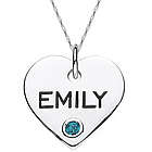 Sterling Silver Personalized Birthstone Heart Pendant