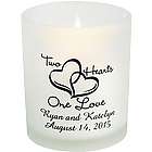 Personalized Two Hearts One Love Wedding Votive Holders
