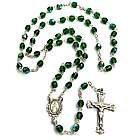 Emerald Bohemian Glass May Birthstone Rosary