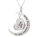 Engravable I Love You To The Moon and Back Heart Charm Necklace