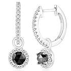Black & White Diamond Earrings in Silver