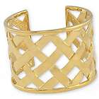 Satin Gold Basket Weave Cuff Bracelet