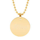 Personalized Gold-Plated Small Round Tag Stainless Steel Pendant