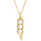 Three Peas in a Pod Pearls in Gold Necklace