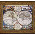 World Map Tapestry with Mythological Figures