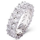 Sterling Silver Marquise Cut CZ Eternity Band