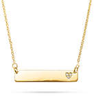 Gold Petite Name Bar with Diamond Heart