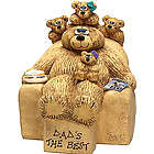 Personalized Dad or Grandpa Bear and Kids Figurine