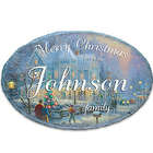 Thomas Kinkade Personalized Merry Christmas Welcome Sign