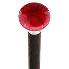 Nostalgia Pearl Red Flat Top Cane with Custom Wood Shaft