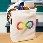 Rainbow Infinity Autism Canvas Tote Bag