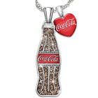 Crystal Vintage Coke Bottle Pendant with Red Heart Charm