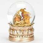 Golden Leaf Nativity Musical Glitter Dome