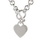 Designer Sterling Silver Heart Tag Necklace