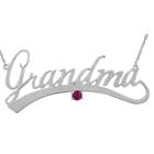 White Gold Grandma Necklace with Birthstone