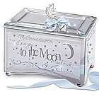 Granddaughter, I Love You To The Moon Music Box with Name