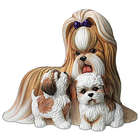 Shih Tzus Kisses Mother and Puppies Masterpiece Sculpture