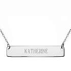 Will You Be My Bridesmaid Silver Name Bar Necklace