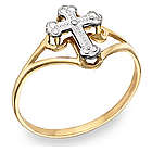 Ladies' Cross 14K Two-Tone Gold Ring