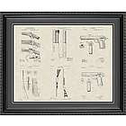 John Browning Firearms Framed Patent Art