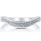 Cubic Zirconia Sterling Silver Curvy Half Eternity Ring