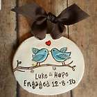 Lovebirds Personalized Engagement Ornament