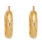 Fancy Hoop Earrings in 14K Yellow Gold