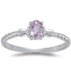 Oval Imperial Pink Topaz Solitaire Ring in 14K White Gold