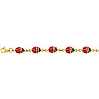 Children's Ladybug Enamel Bracelet in 14K Yellow Gold