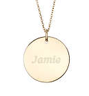 Personalized Round Tag Pendant in Gold