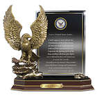 Personalized Navy Honor Eagle Sculpture with Plaque
