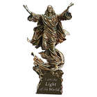 Light of the World Illuminated Cold-Cast Bronze Jesus Sculpture