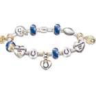 Go Colts! #1 Fan Charm Bracelet with Swarovski Crystals